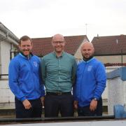 Troon FC Management :.L-r : Marty Fraser, Jonny Baillie, Dean Keenan...