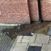 The disgusting mess outside the property