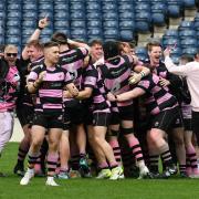 Jubilant Ayr Rugby Club celebrate. Picture: George McMillan.