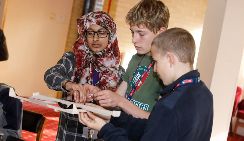 Youngsters on an RAF STEM workshop