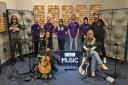 Students put on recording a session from the band Pretty Preachers Club at the College’s Ayr Campus