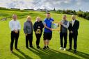 David Doran (Health and Safety Manager, EAC), Councillor William Crawford, Laura Pagan (New Cumnock Development Trust), Steven Davidson with sponsor Ian Murray from Confida FM and Councillor Neal Ingram.
