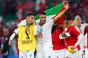 Morocco’s Azzedine Ounahi (left) and Selim Amallah celebrate