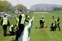 Police arrest animal rights protesters on the course
