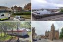 Clockwise: Improvements at Burns Statue Square, a safety boat at Dunure Harbour, work to Maybole Town Hall and upgrades to the Hosiery Park pavilion in Troon are all part of the council's plans
