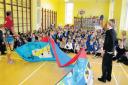 Troon Primary School got a lesson in kite and windsurfing in 2013 during a special assembly. Local windsurfer Stefano Kennedy attended the assembly to speak to the kids about the sport.