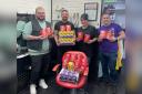 Michael Kirkum thanked Billy's Barbers in Irvine for the latest donation to his Easter egg appeal for sick kids at Crosshouse Hospital.