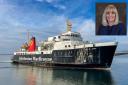 The Isle of Arran ferry and, inset Council Leader Marie Burns