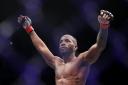 Leon Edwards celebrates victory after the welterweight title bout against Kamaru Usman during UFC 286 at O2 Arena, London Picture date: Saturday March 18, 2023.