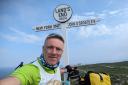 Graham Walker at the start of his 1,080 mile journey from Land's End to John O'Groats.