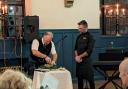 Addressing the haggis at last year's Carrick Burns Supper