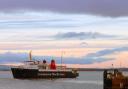 MV Isle of Arran at Troon harbour.
