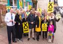 The First Minister with SNP politicians and supporters in Prestwick on Saturday