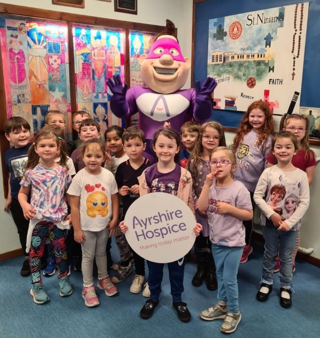 Pupils at St Ninian’s Primary in Prestwick joined in the Go Purple Day fund-raising effort