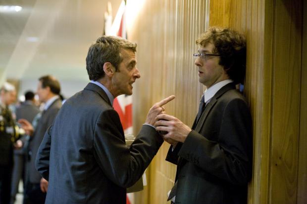 Peter Capaldi as Malcolm and Chris Addison as Toby in IN THE LOOP, directed by Armando Iannucci..Nicola Dove.