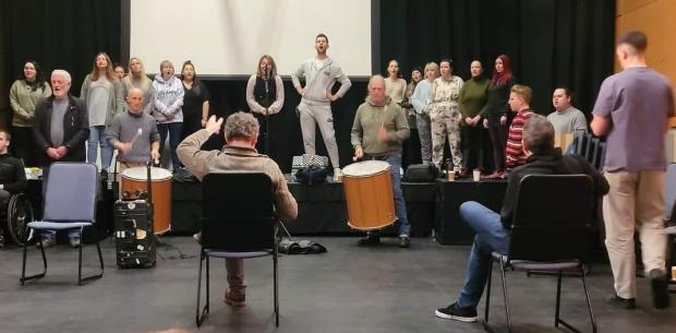 Ayr Advertiser: : Dr Stephen Langston leads rehearsals ahead of the performance