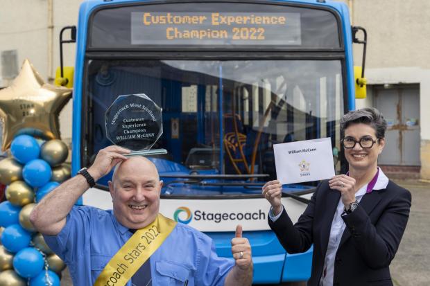 William McCann and Fiona Doherty, Managing Director of Stagecoach West Scotland.