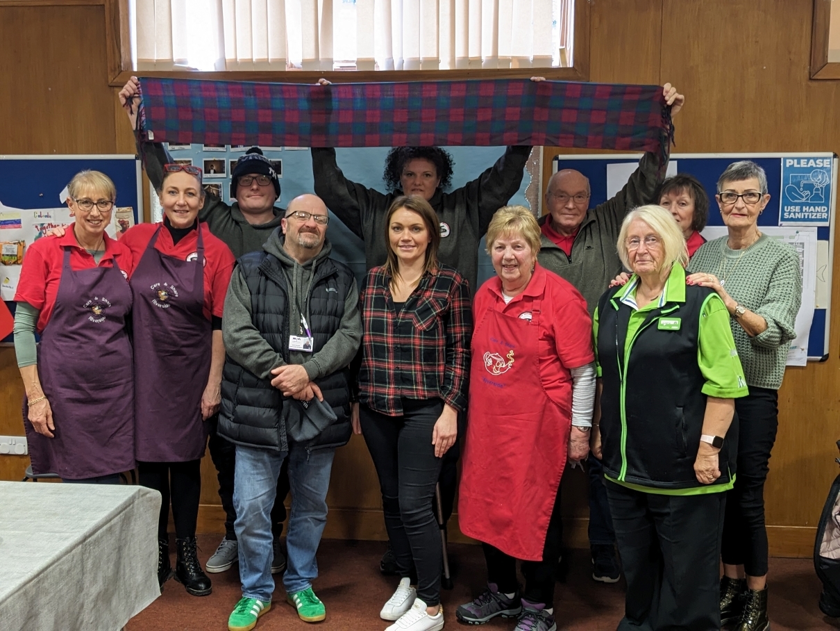 It takes a community of volunteers to deliver the project: pictured from left are Susan, Gill, Alex, Mark, Lizzie, Karen, Betty, John, Karen, Doreen and Linda