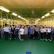 Ayr bowlers celebrate the club's 80 year anniversary in 2015.