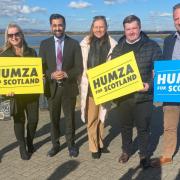 Humza Yousaf with North Ayrshire SNP councillors in Irvine today (Wednesday, March 8)