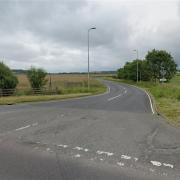 The road from the A77 to the A713