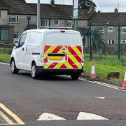 The Ayrshire Roads Alliance can was spotted parked on double yellow lines while ticketing cars at Crosshouse Hospital.
