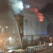 The Station Hotel fire as seen from Kyle Court