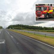 Fire crews were called into action following a vehicle fire on the A77 road near Symington.