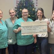 (Left to right): Domestic supervisor Sarah-Anne Stuart, domestic assistant Lauryn Ferguson, domestic supervisor Amanda Holland, and Cheryl and Fay from Babyloss charity