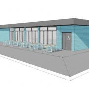The cafe will include new blue cladding on the outside