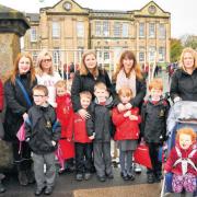 Parents protested about the state of Ayr Grammar in 2014